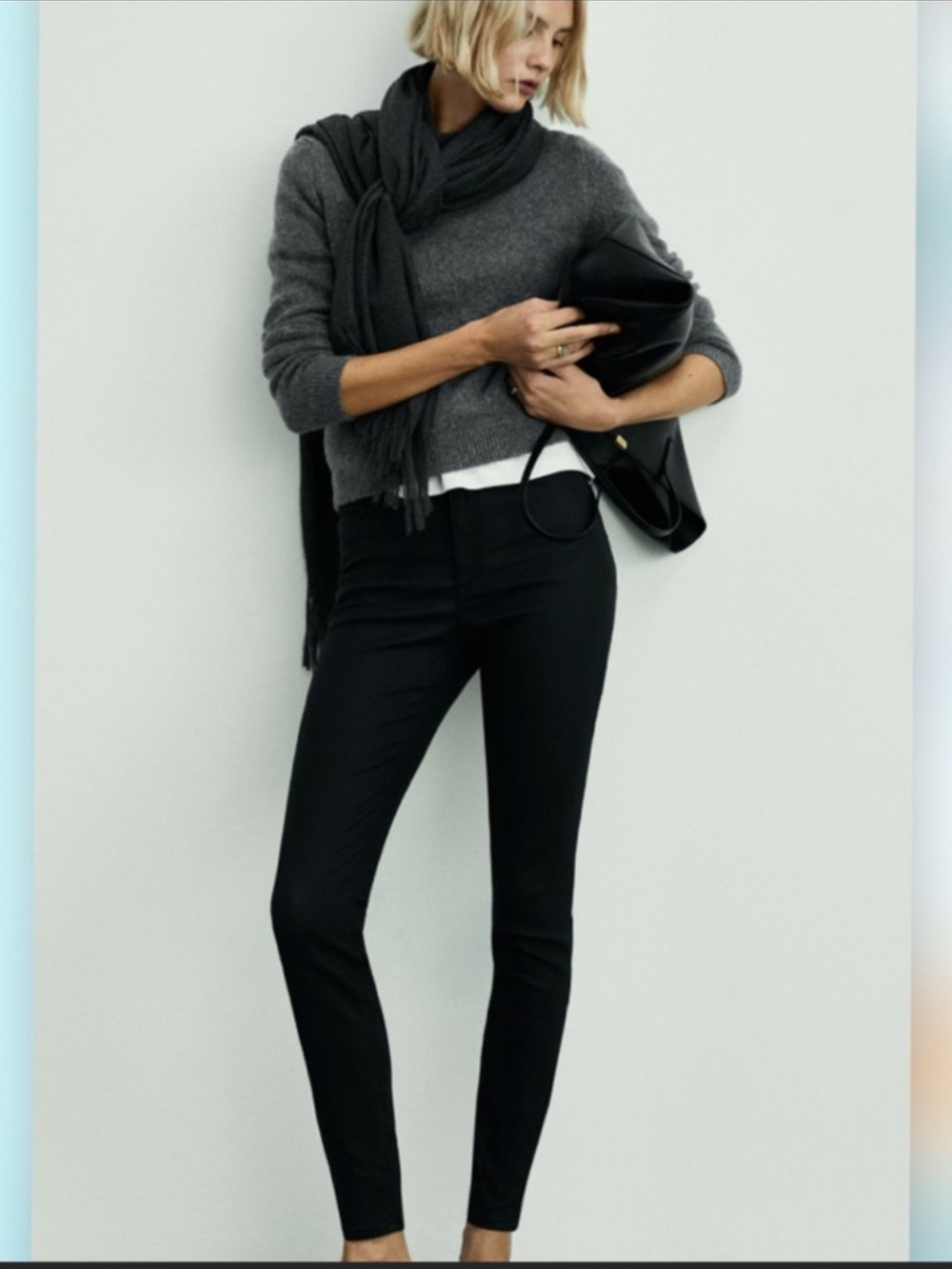 NWT Mango Coated Skinny Crop Jean